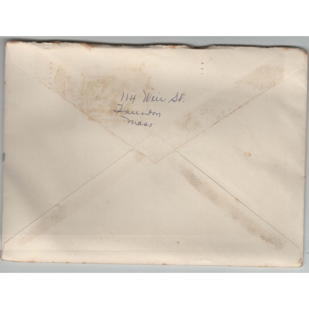 Vtg 1967 Postmarked Envelope Taunton MA to Sarasota FL George Washington Stamp - Picture 2 of 2